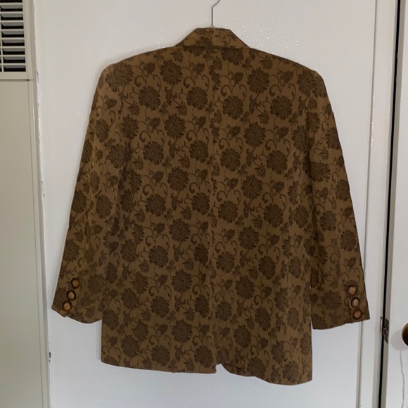 Vintage 90s Suzelle brocade boyfriend oversized style blazer - Picture 2 of 5